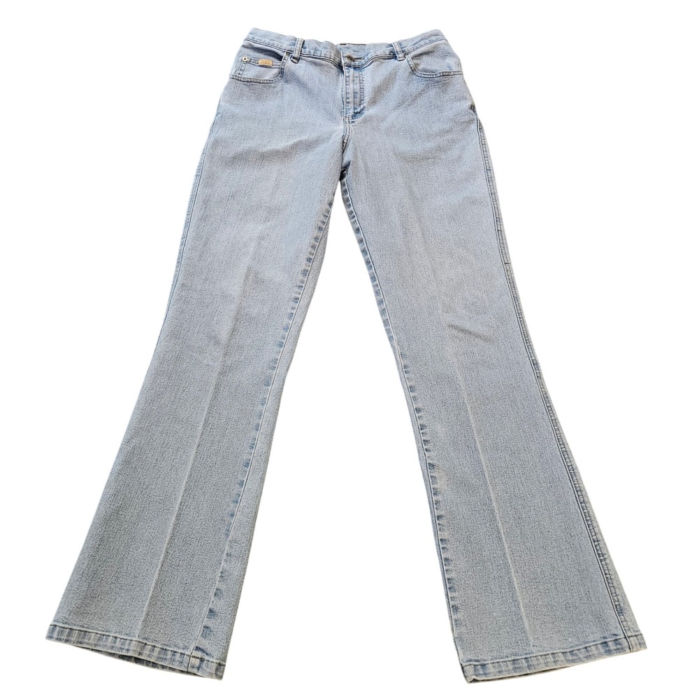 Lee Womens Light Wash High Rise Flare Jeans Size 12M Stretch Denim Bootcut